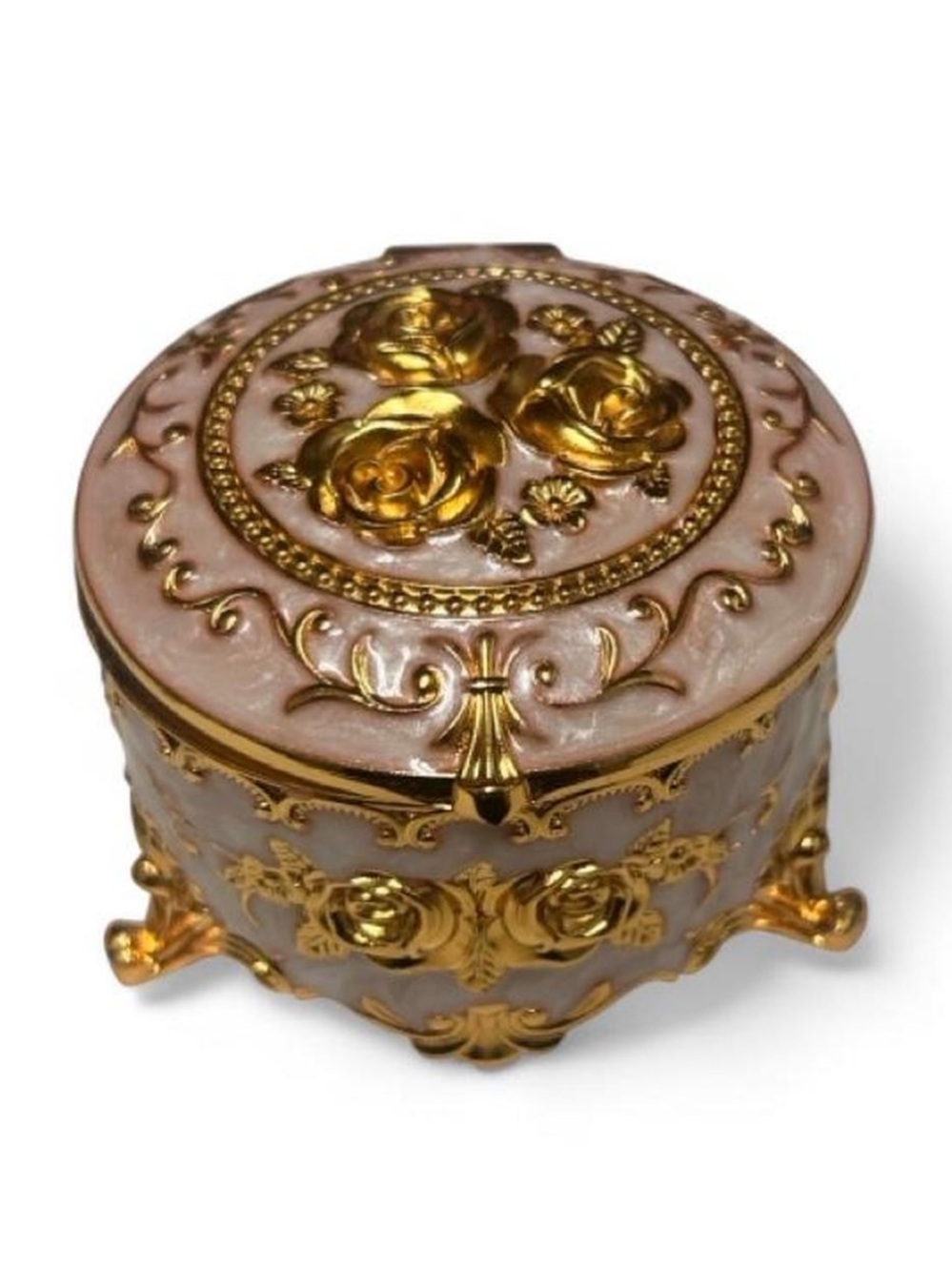 New Pink and Gold Decorative Jewelry/Trinket Box.